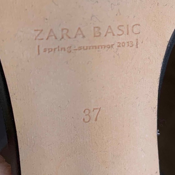 Zara Black & White Leather Summer High Heel SANDALS - Like New - Picture 10 of 11